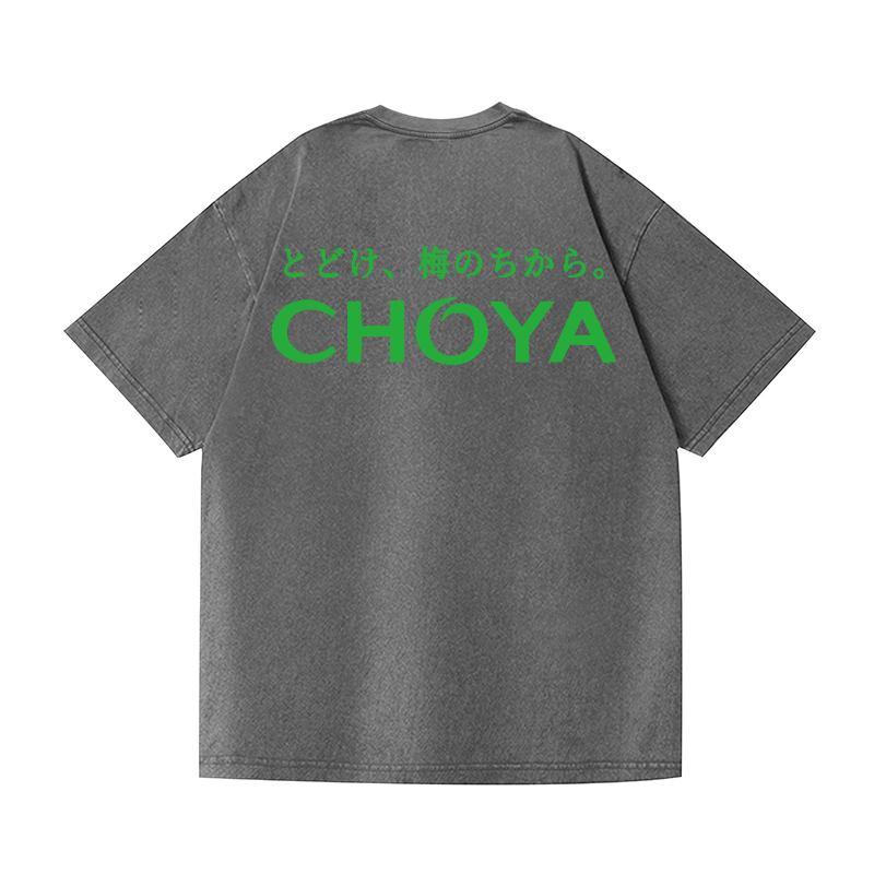Choya Vintage Wash Japanese Design Back Art T-Shirt