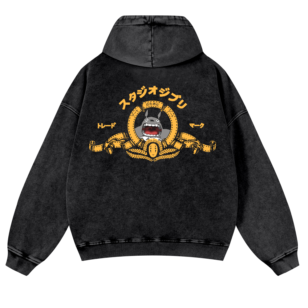 MGM Ghibli Totoro Vintage Washed Cotton Back Art Hoodie