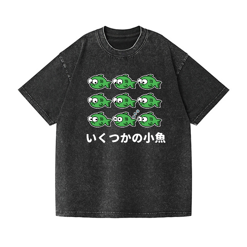 Fish Vintage Wash Japanese Design T-Shirt