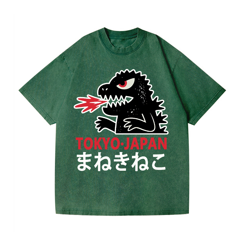 Kaiju Vintage Wash Japanese Design T-Shirt