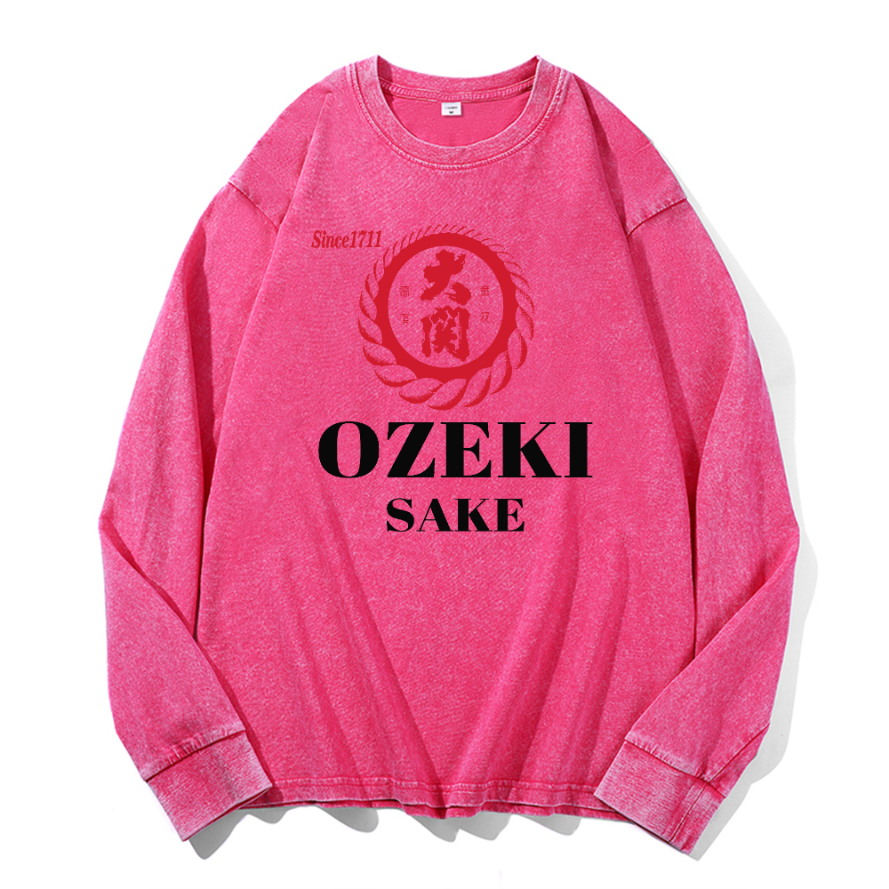 Ozeki Sake Vintage Cotton Wash Long-sleeve T-shirt