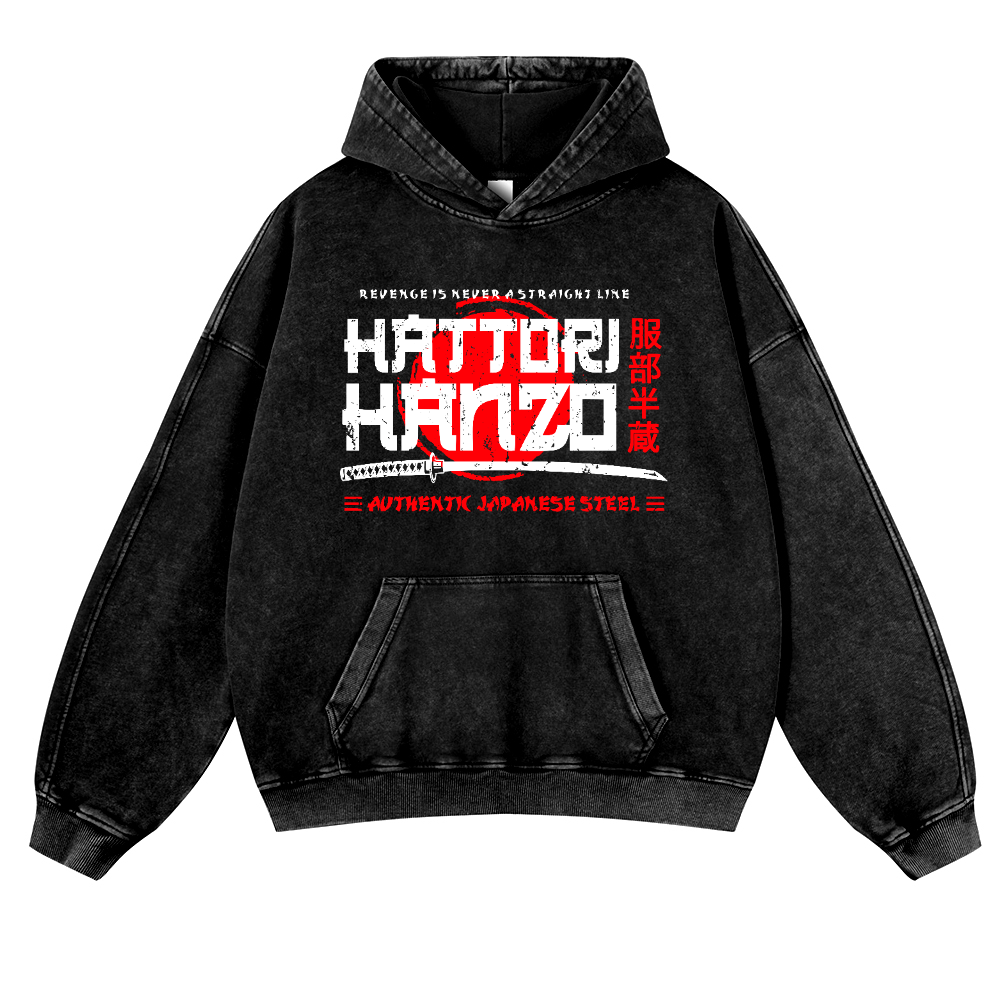 Hattori Hanzou Vintage Washed Thick Cotton Hoodie