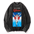 Osaka Dotonbori Glico Running Man Vintage Cotton Wash Crewneck Long-Sleeve T-Shirt