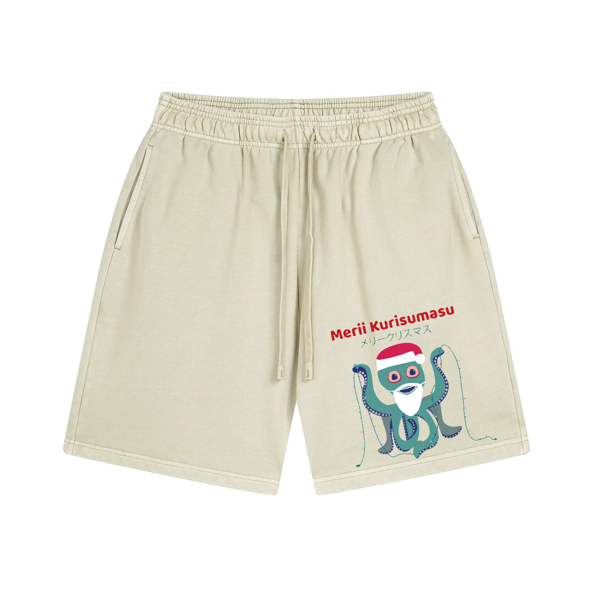 Christmas Octopus Vintage Pure Thick Cotton Shorts