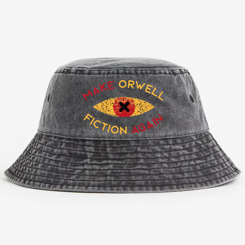 Make Orwell Fiction Again Vintage 100% Cotton Bucket Hat