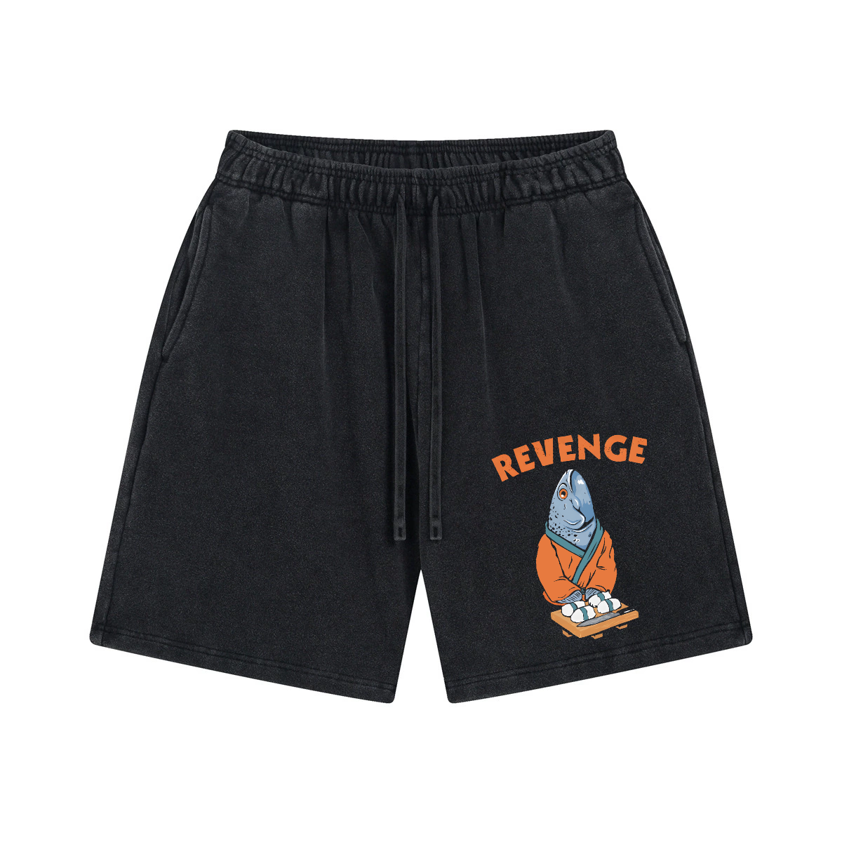 Revenge Fish Vintage Pure Thick Cotton Shorts