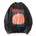 Yayoi Kusama Pumpkin Vintage Cotton Wash Crewneck Long-Sleeve T-Shirt