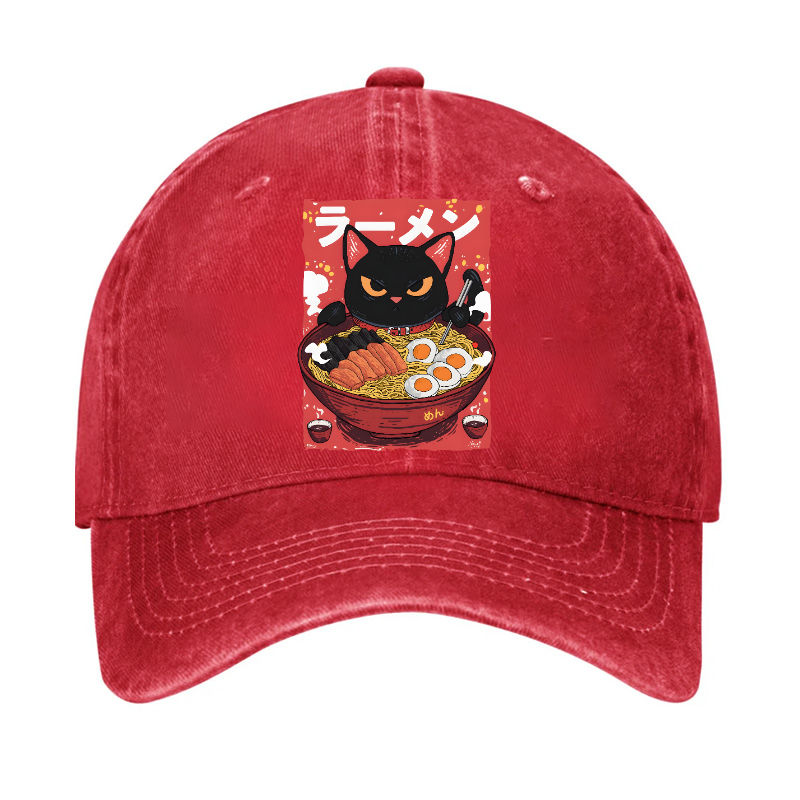 Ramen Cat Vintage Cotton Cap