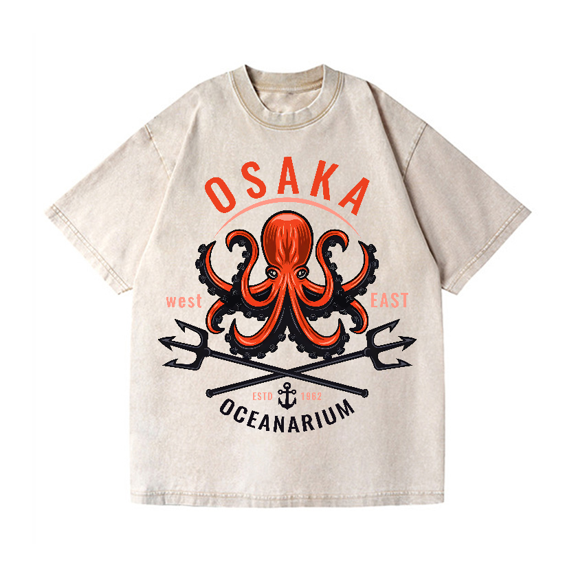 Osaka Octopus Vintage Wash Japanese Design T-Shirt