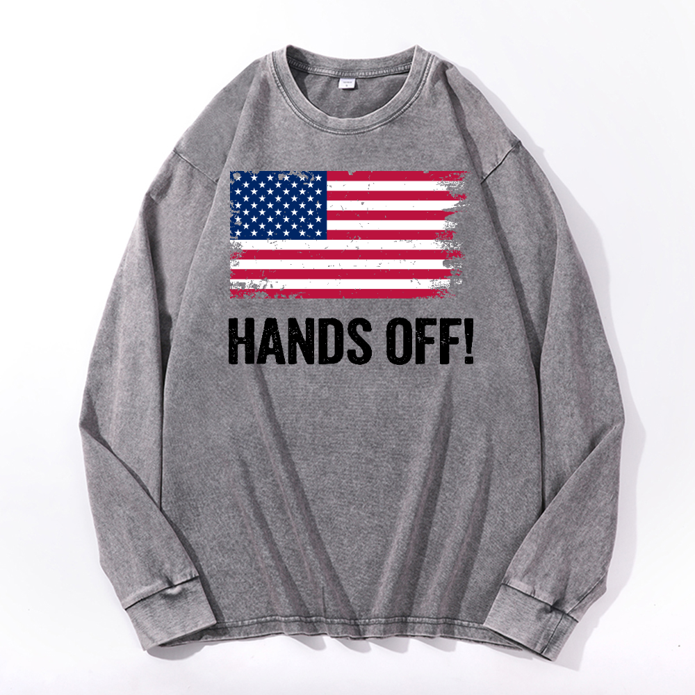 Hands Off Vintage Cotton Wash Long-sleeve T-shirt
