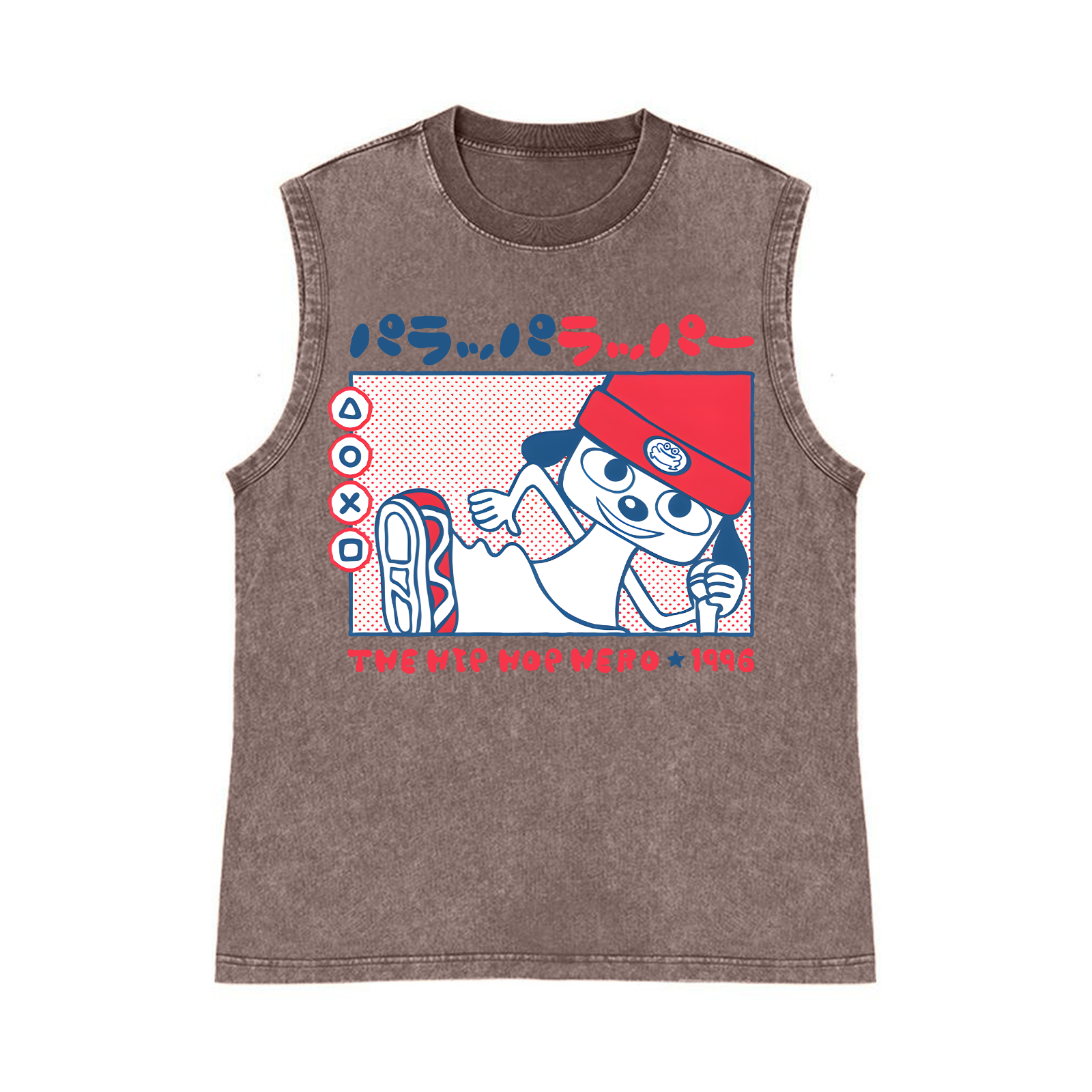 PaRappa the Rapper Pure Cotton Wash-Dyed Sleeveless Tank Top