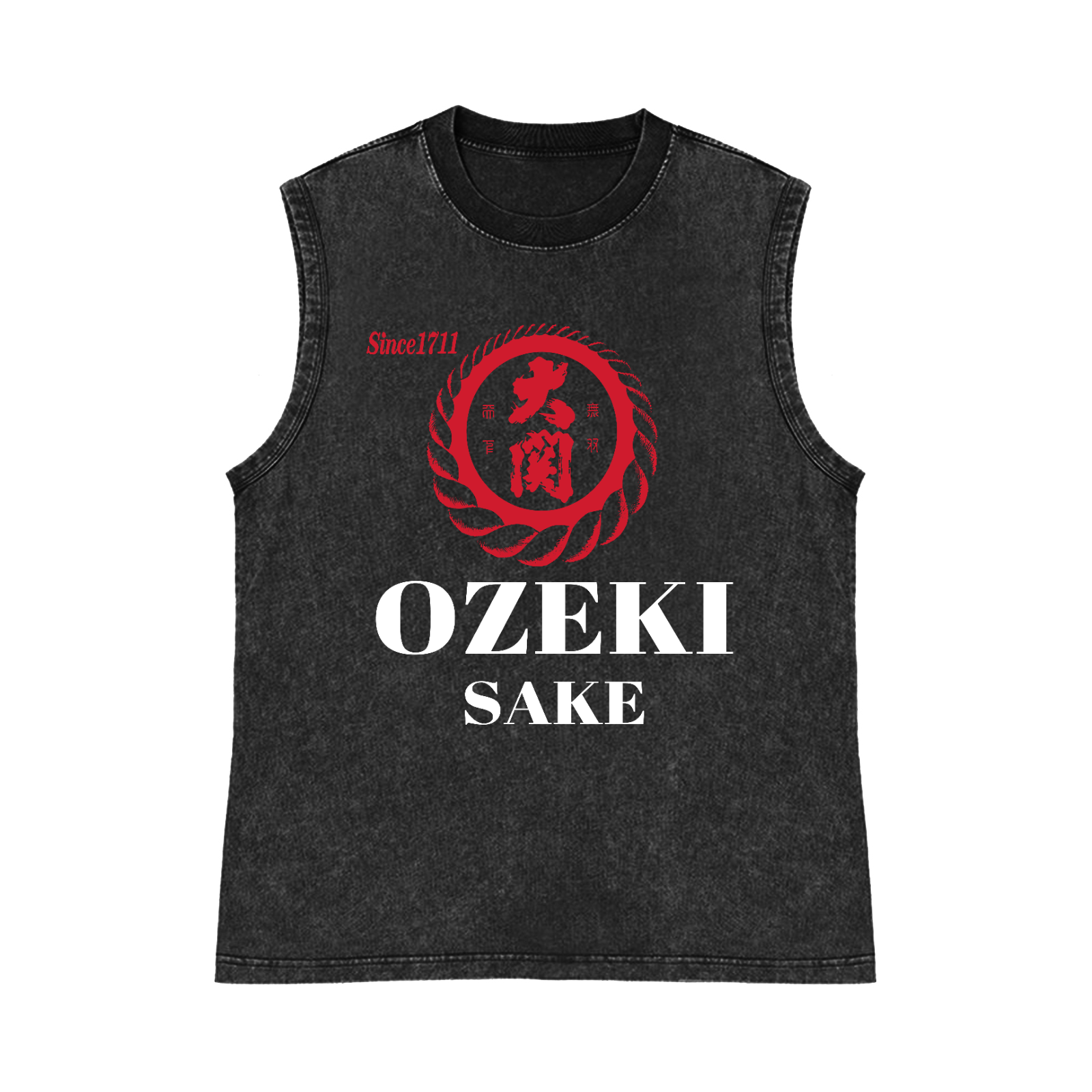 Ozeki Sake Pure Cotton Wash-Dyed Sleeveless Tank Top