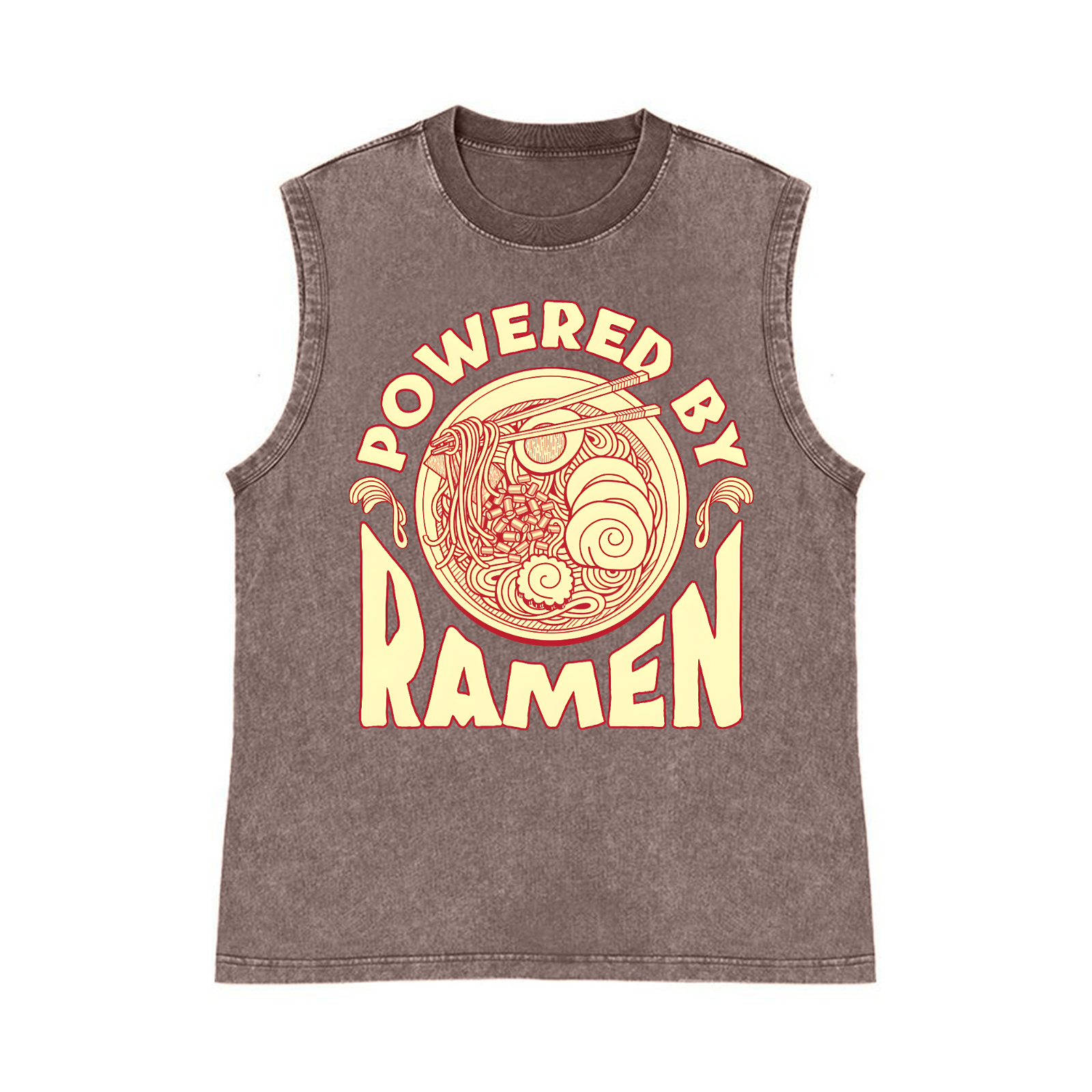 Ramen Pure Cotton Wash-Dyed Sleeveless Tank Top