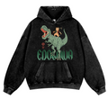Cat T-Rex Vintage Washed Thick Cotton Hoodie