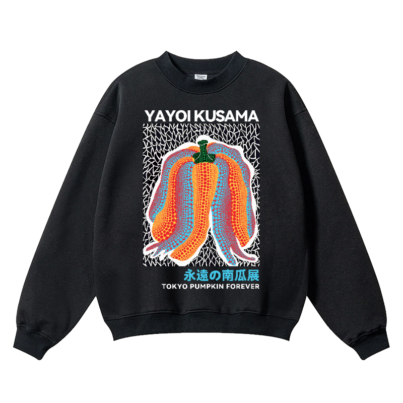 Yayoi Kusama Pumpkin Vintage Cotton Blend Crewneck Sweatshirt