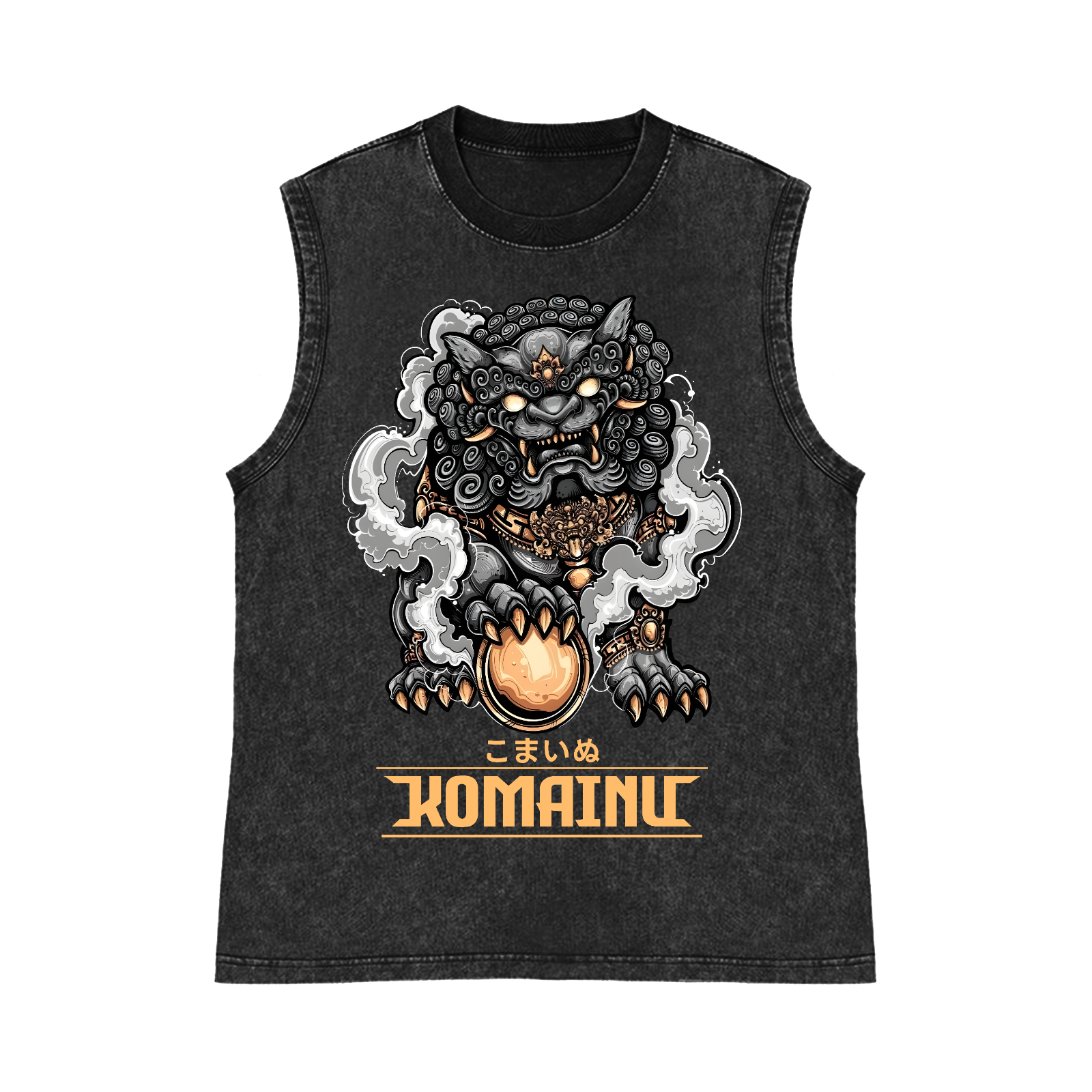 Komainu Pure Cotton Wash-Dyed Sleeveless Tank Top