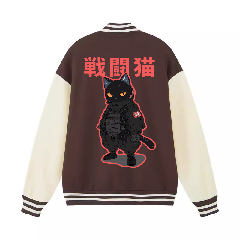 Cat Vintage Cotton Varsity Jacket