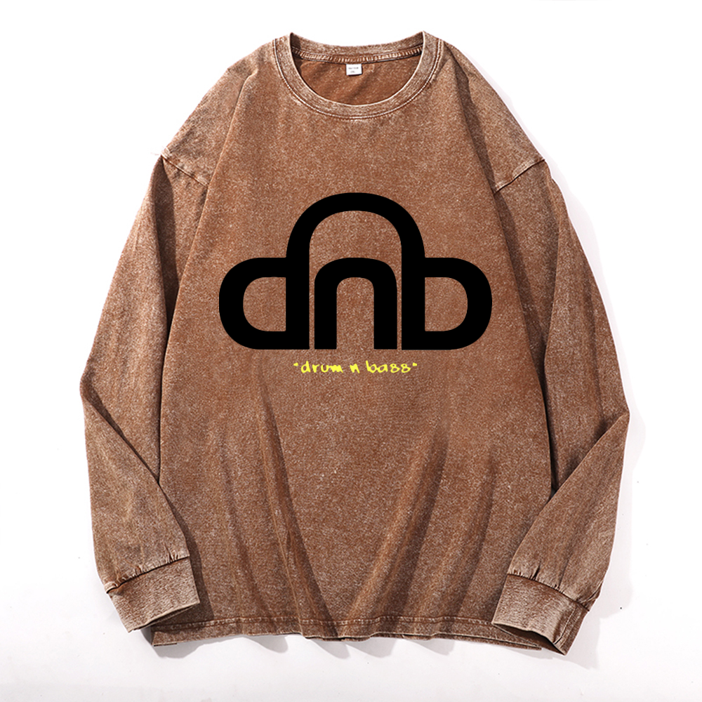 Vintage Cotton Wash Crewneck Long-Sleeve T-Shirt
