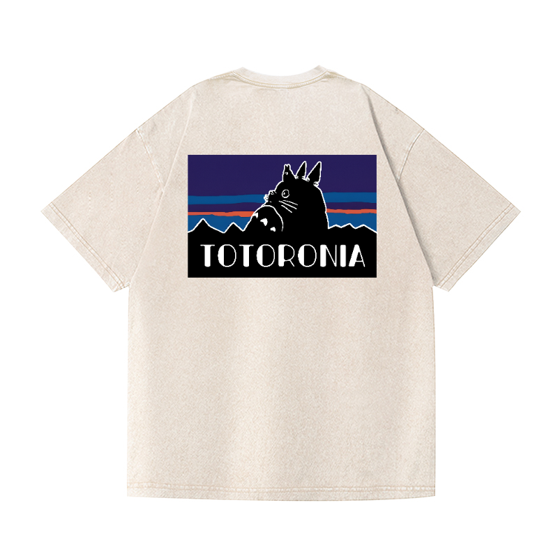 Ghibli Totoro Vintage Wash Japanese Design Back Art T-Shirt