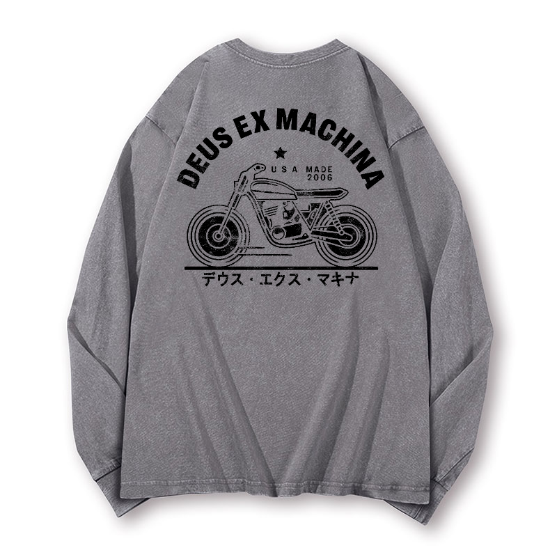 Deus Ex Machina Vintage Washed Cotton Back Art Long-sleeve T-shirt