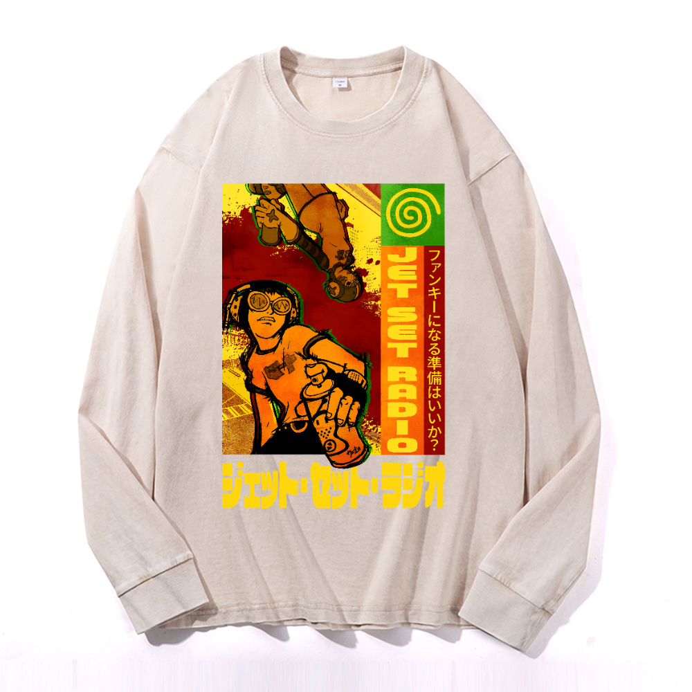 Jet Set Radio Vintage Cotton Wash Long-sleeve T-shirt