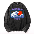 Okinawa Vintage Cotton Wash Crewneck Long-Sleeve T-Shirt