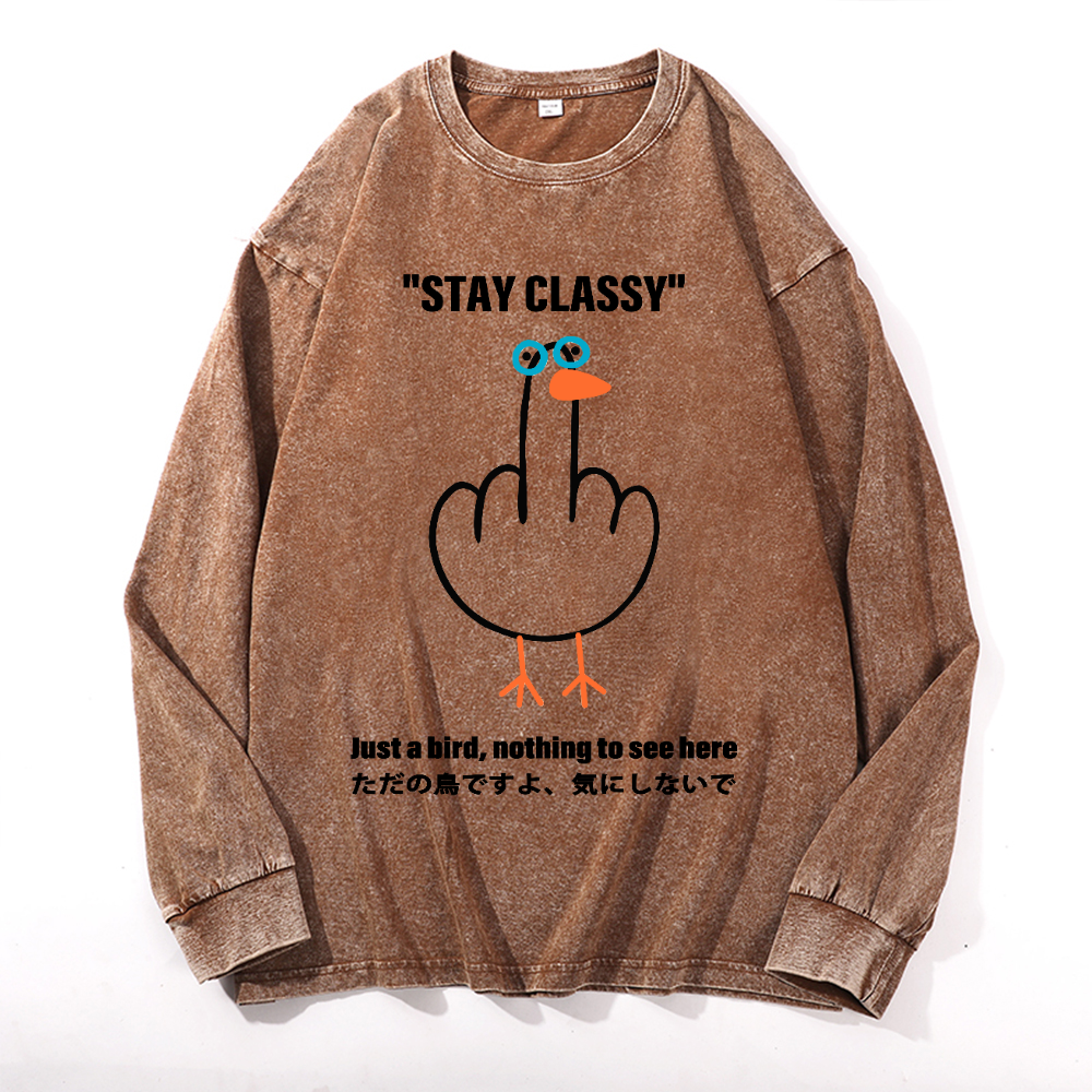 Goose Vintage Cotton Wash Long-sleeve T-shirt