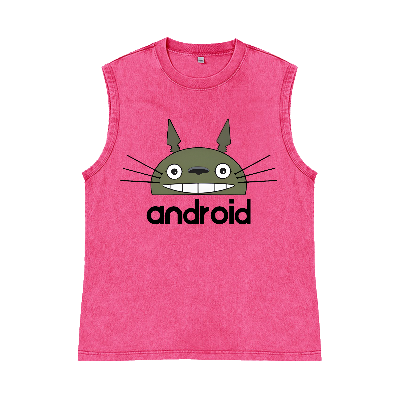 Ghibli Totoro Android Pure Cotton Wash-Dyed Sleeveless Tank Top