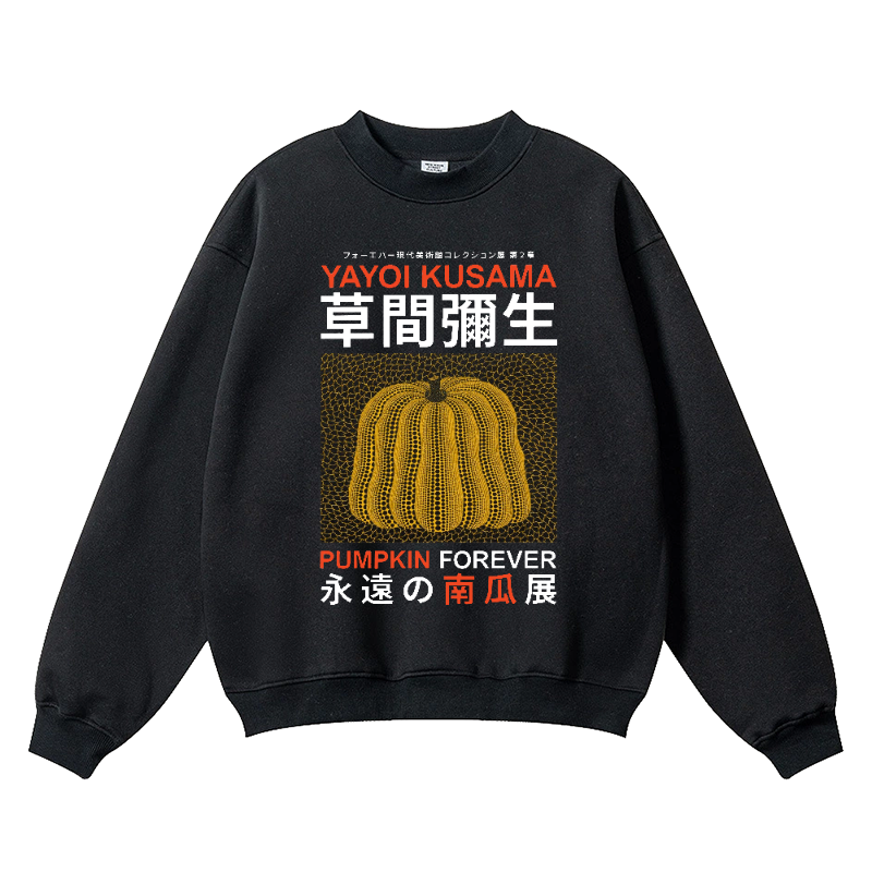 Yayoi Kusama Pumpkin Vintage Cotton Blend Crewneck Sweatshirt