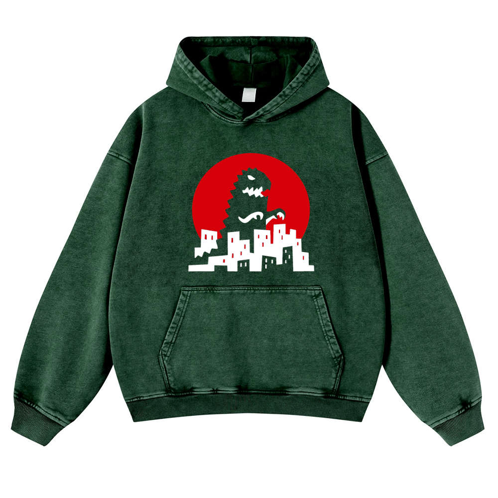 Kaiju Vintage Washed Thick Cotton Hoodie