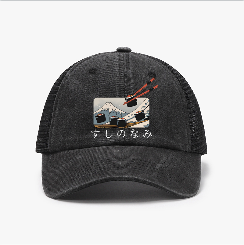Great Wave Sushi Vintage Cotton Breathable Hat