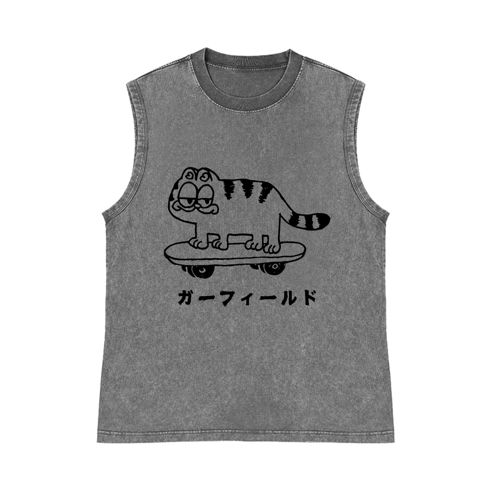 Garfield Cat Pure Cotton Wash-Dyed Sleeveless Tank Top