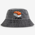 Sushi Cat Salmon Vintage 100% Cotton Bucket Hat