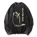 Fish Vintage Cotton Wash Crewneck Long-Sleeve T-Shirt
