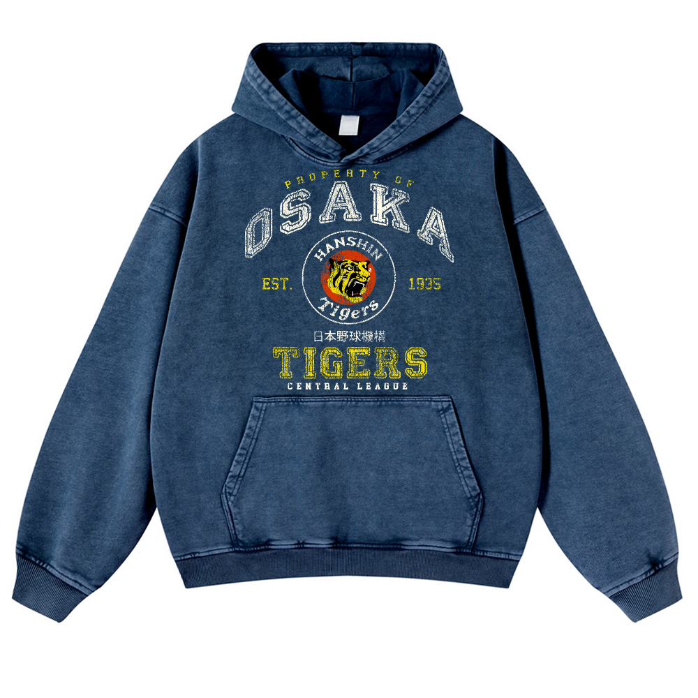 Osaka Tigers Vintage Washed Thick Cotton Hoodie