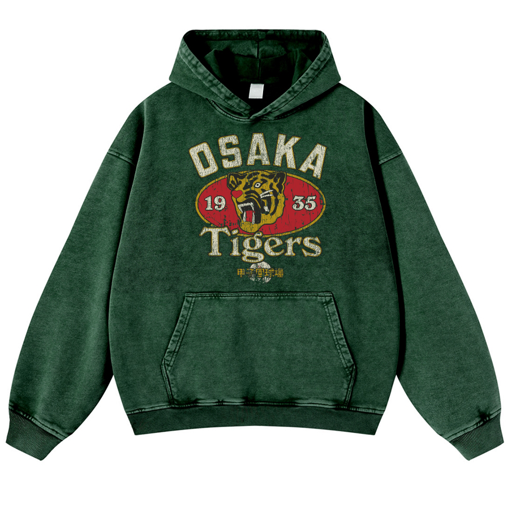 Osaka Tigers Vintage Washed Thick Cotton Hoodie