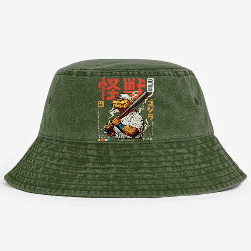 Kaiju Baseball Vintage 100% Cotton Bucket Hat
