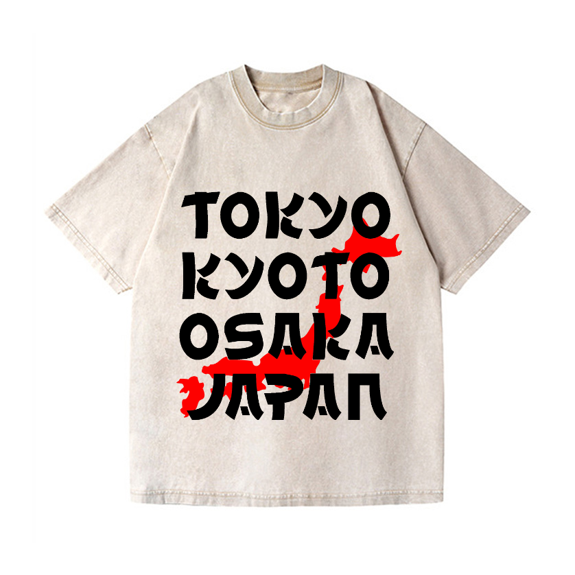 Tokyo Kyoto Osaka Japan Vintage Wash Japanese Design T-Shirt