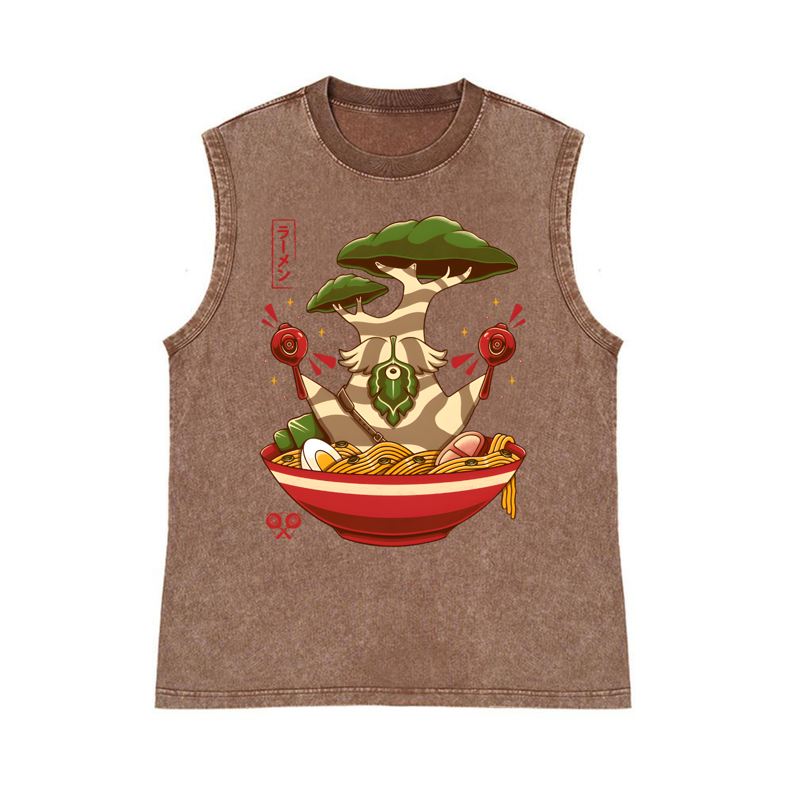 Bonsai Ramen Pure Cotton Wash-Dyed Sleeveless Tank Top