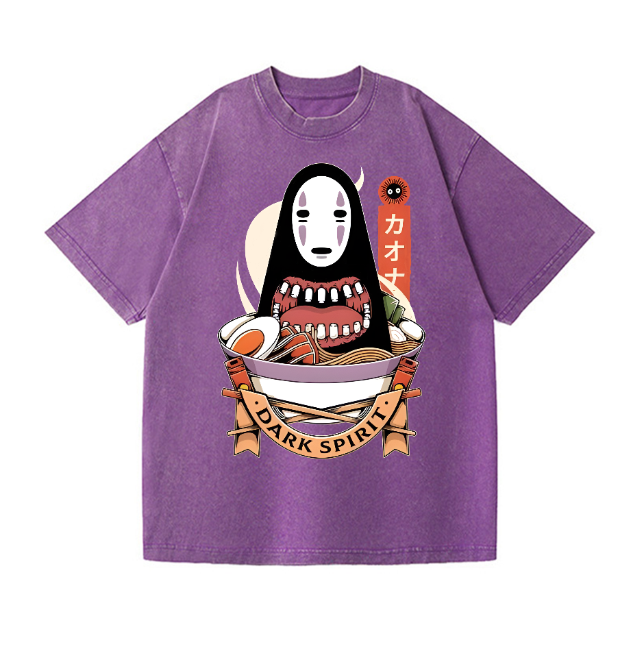 Ramen Ghibli No Face Kaonashi Vintage Wash Japanese Design T-Shirt