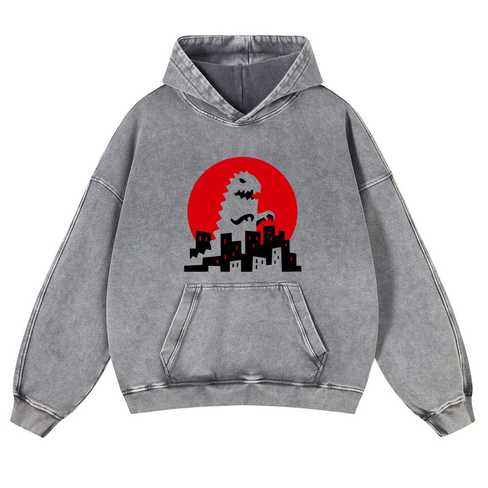 Kaiju Vintage Washed Thick Cotton Hoodie