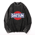 Vintage Cotton Wash Crewneck Long-Sleeve T-Shirt