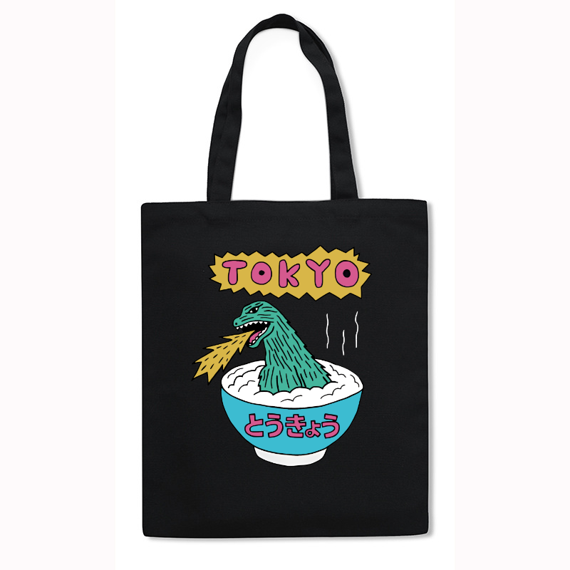 Kaiju The Monster Rice of Tokyo Japanese Style Canvas Tote Bag