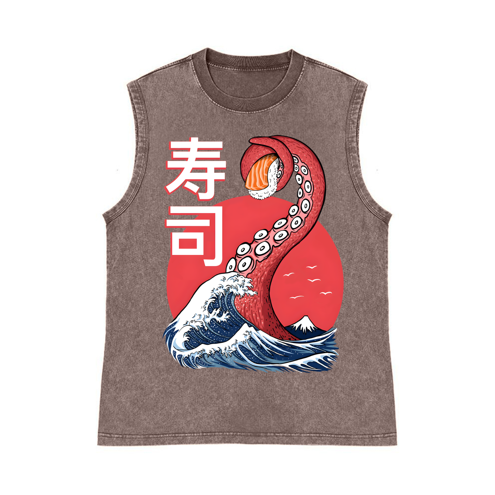 Pure Cotton Wash-Dyed Sleeveless Tank Top