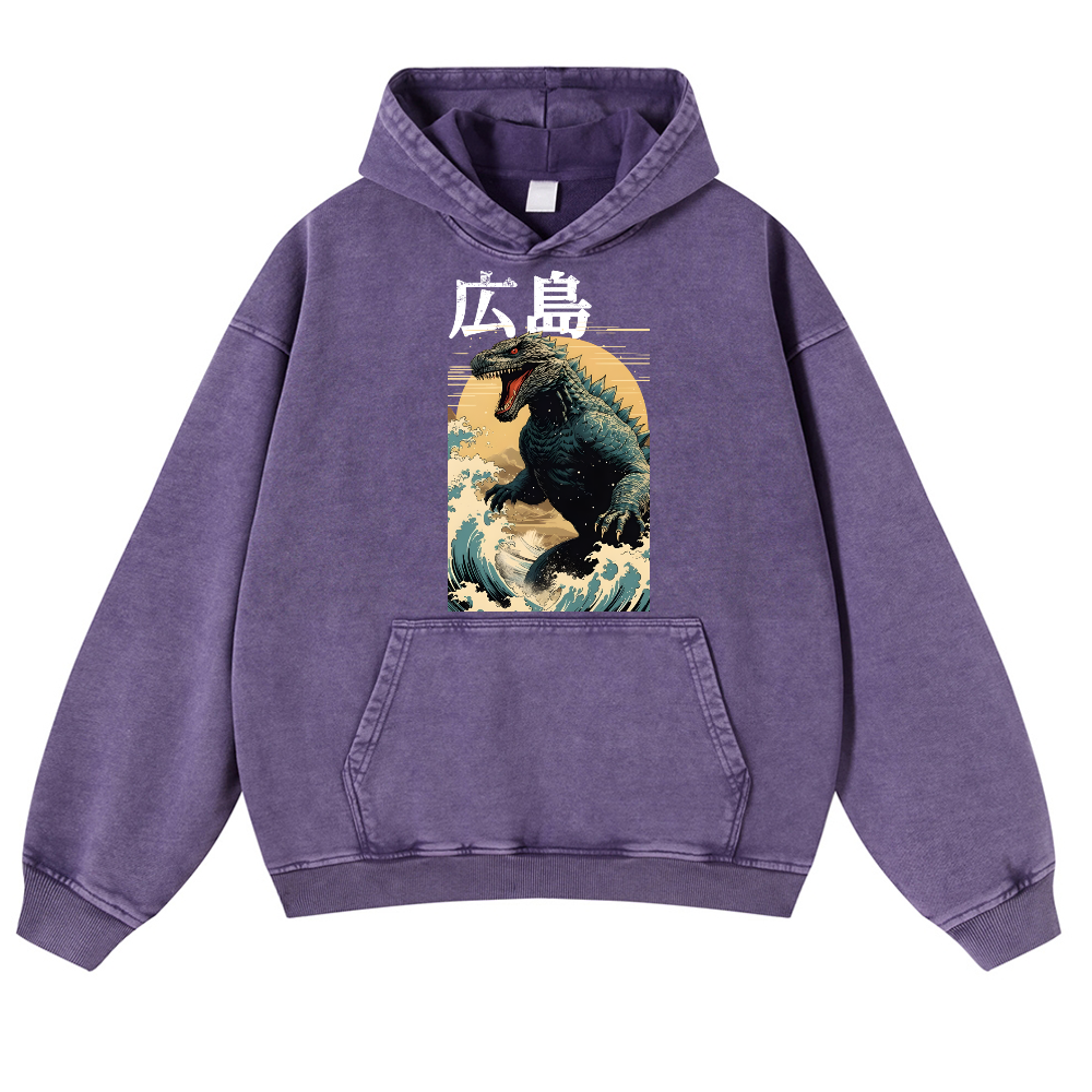 Hiroshima Kaiju Vintage Washed Thick Cotton Hoodie