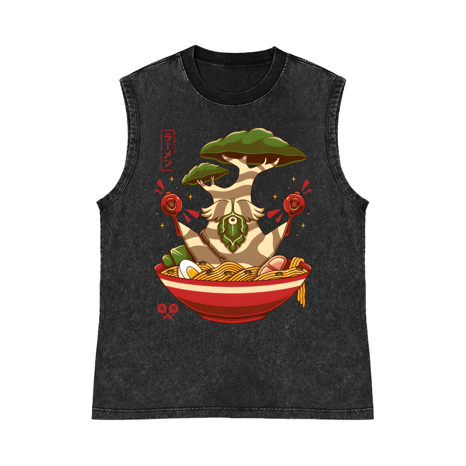 Bonsai Ramen Pure Cotton Wash-Dyed Sleeveless Tank Top