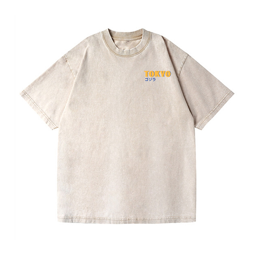 Tokyo Kaiju Vintage Wash Japanese Design Back Art T-Shirt