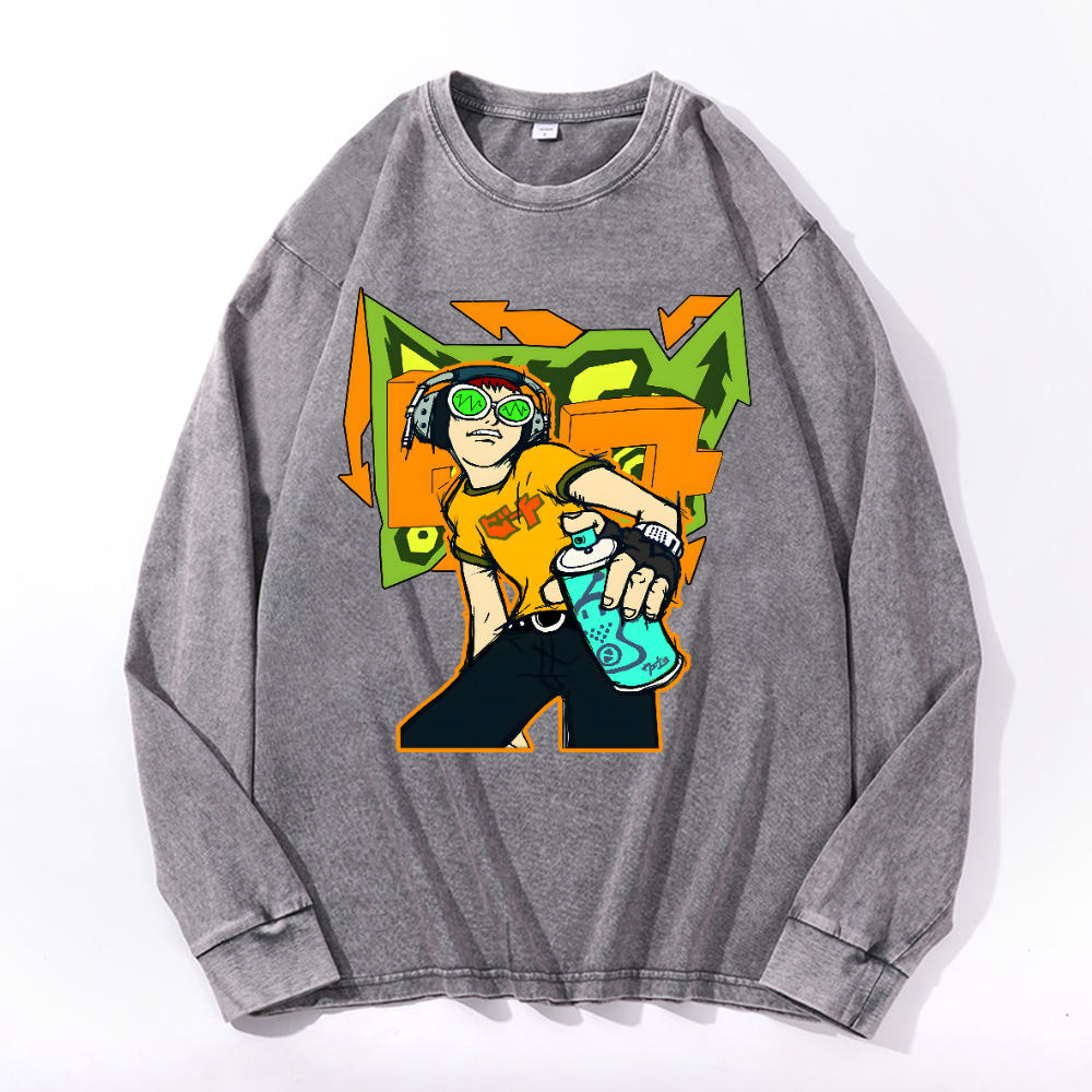 Jet Set Radio Vintage Cotton Wash Long-sleeve T-shirt