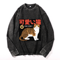 Vintage Cotton Wash Crewneck Long-Sleeve T-Shirt