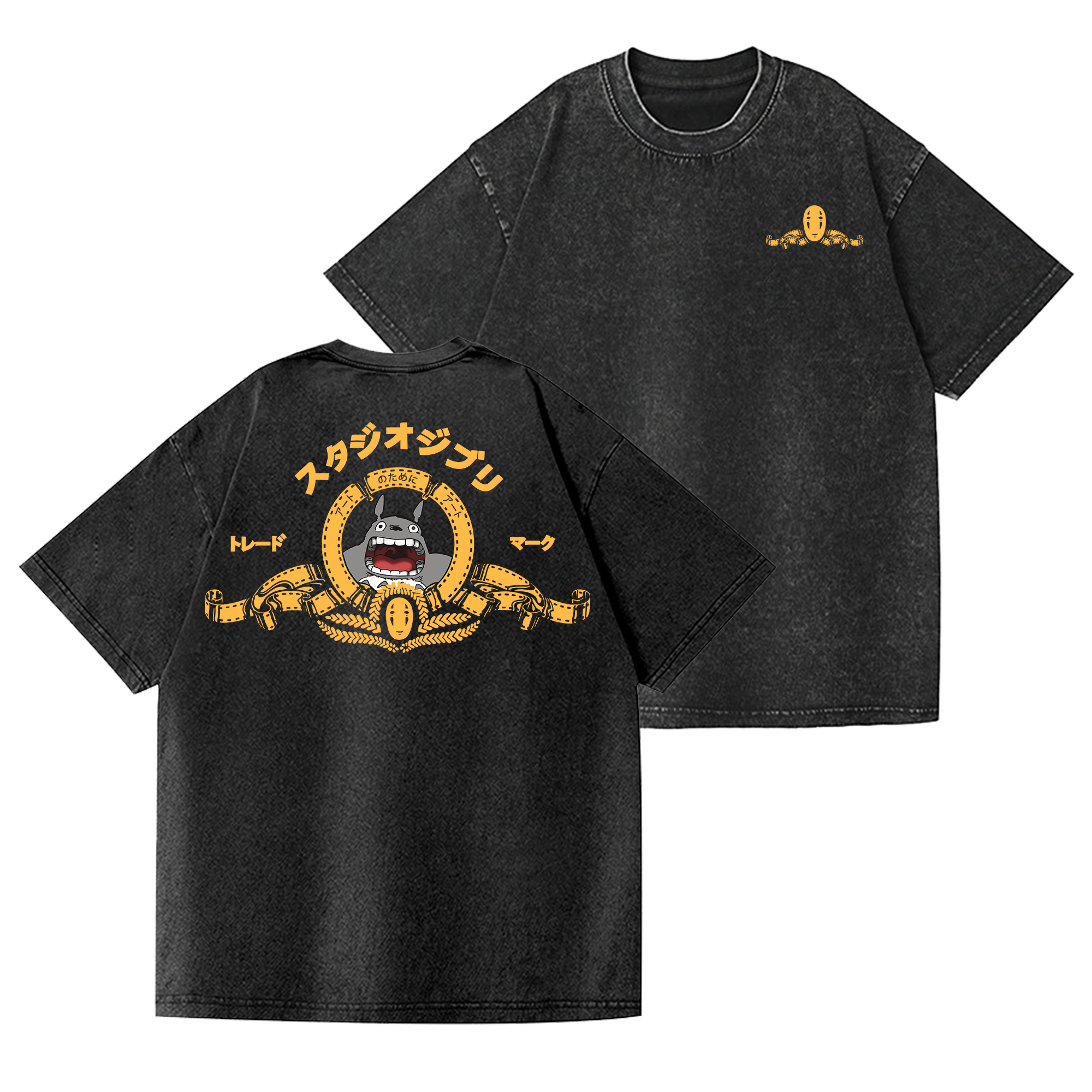 MGM Ghibli Totoro Vintage Wash Japanese Design Back Art T-Shirt